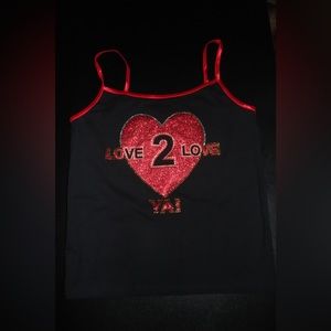 Womens rhinestone crop top (love 2 love ya !) 100% cotton